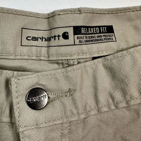 NWT Carhartt Men’s Rugged Flex Relax Fit Canvas Work 10” Short - Tan - Size 42 - Picture 6 of 10